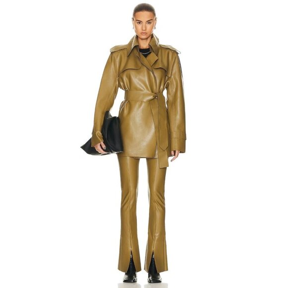 Norma Kamali Spat Legging in Woods Small New Womens Vegan Faux Leather - Picture 15 of 15